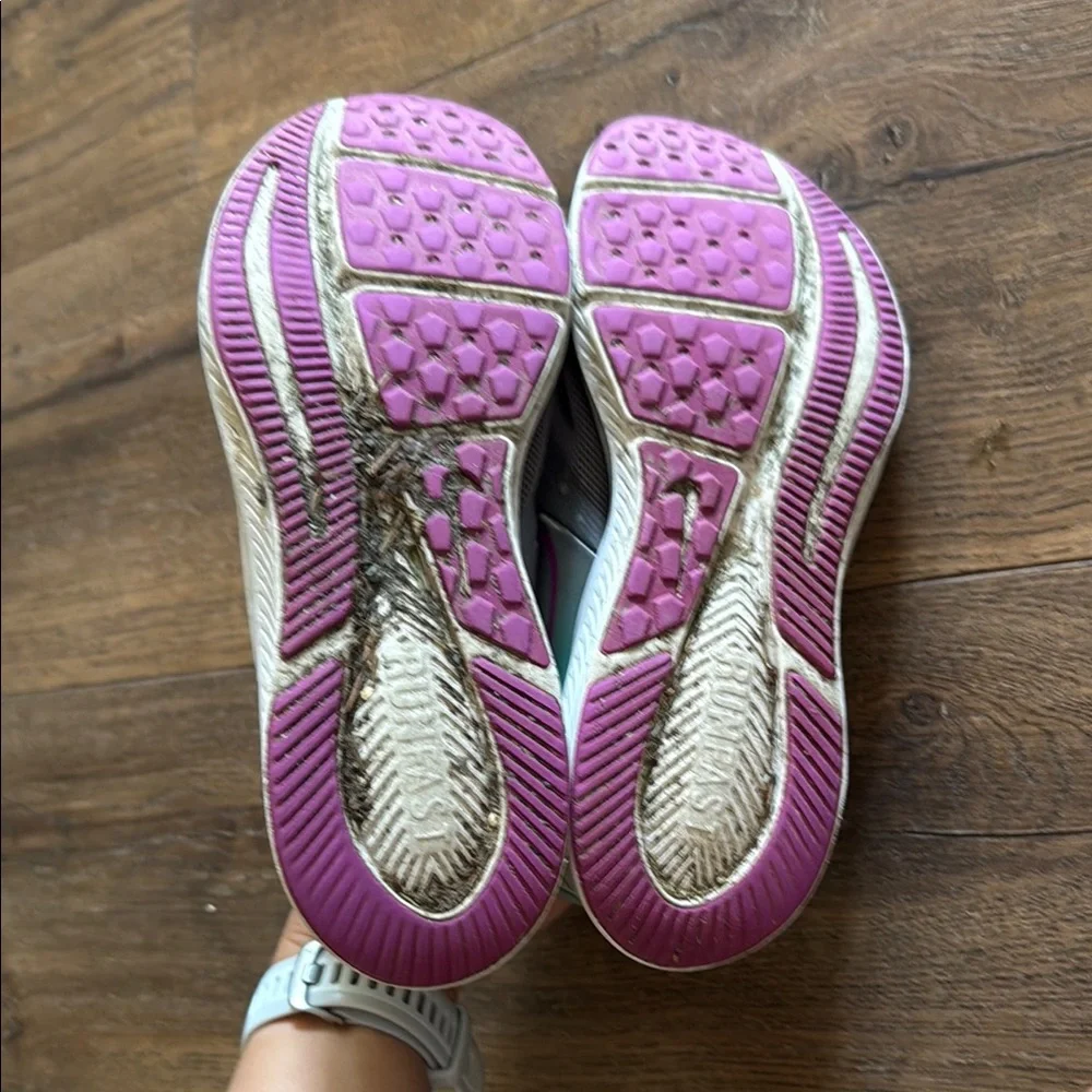 Nike Kids Gray & Teal Sneakers with Pink Swoosh